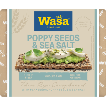 Wasa Crunchy Twist Poppy Seeds & Sea Salt 245 g