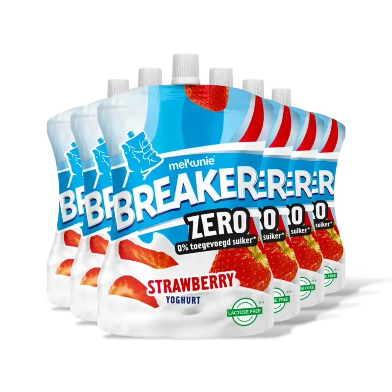 Melkunie Breaker zero aardbei yoghurt 6-pack