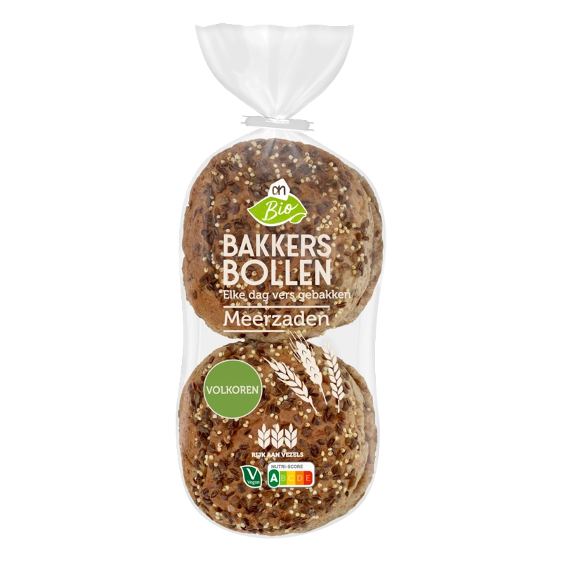 AH Biologisch Bakkersbollen volkoren meerzaden