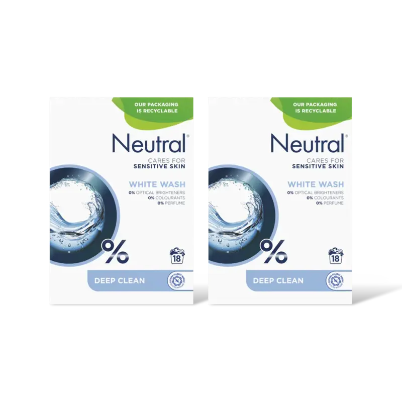 Neutral Parfumvrij waspoeder witte was 2-pack
