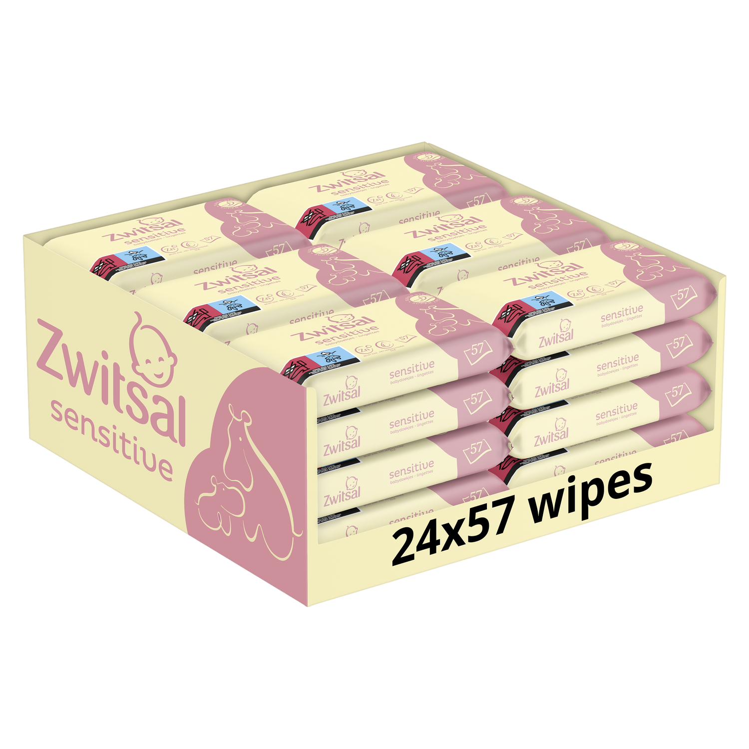 Zwitsal Sensitive Billendoekjes Megabox 24x57 (1368 stuks)
