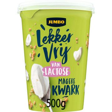 Jumbo Lekker Vrij van Lactose Magere Kwark 500 g