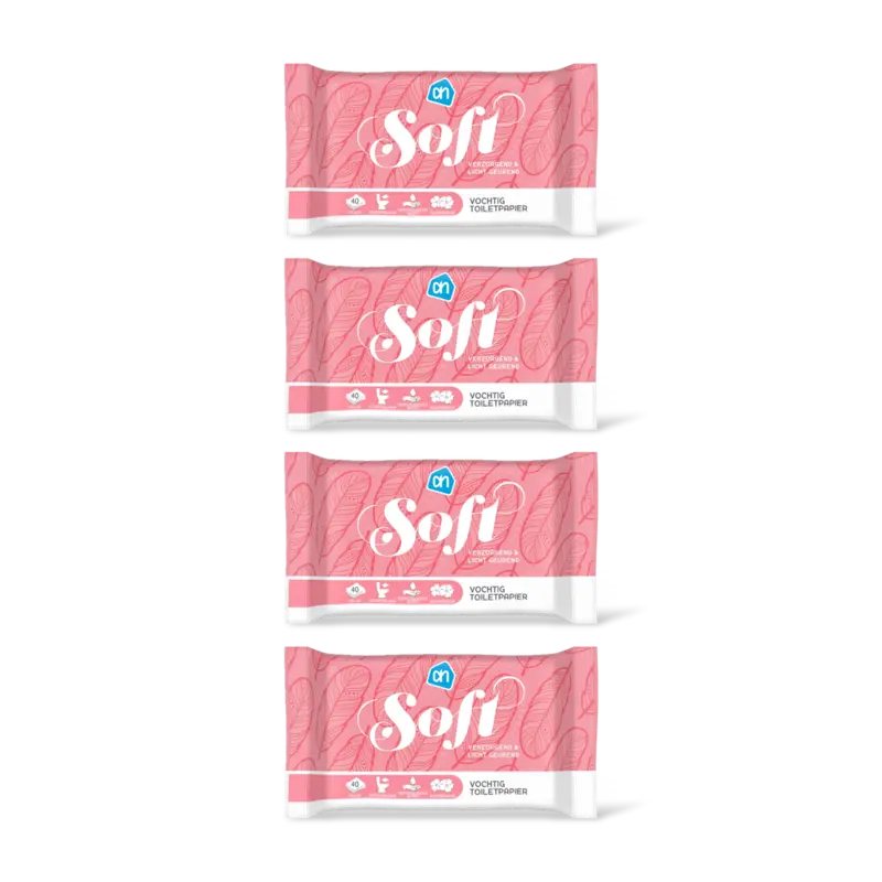 AH Vochtig toiletpapier soft 4-pack