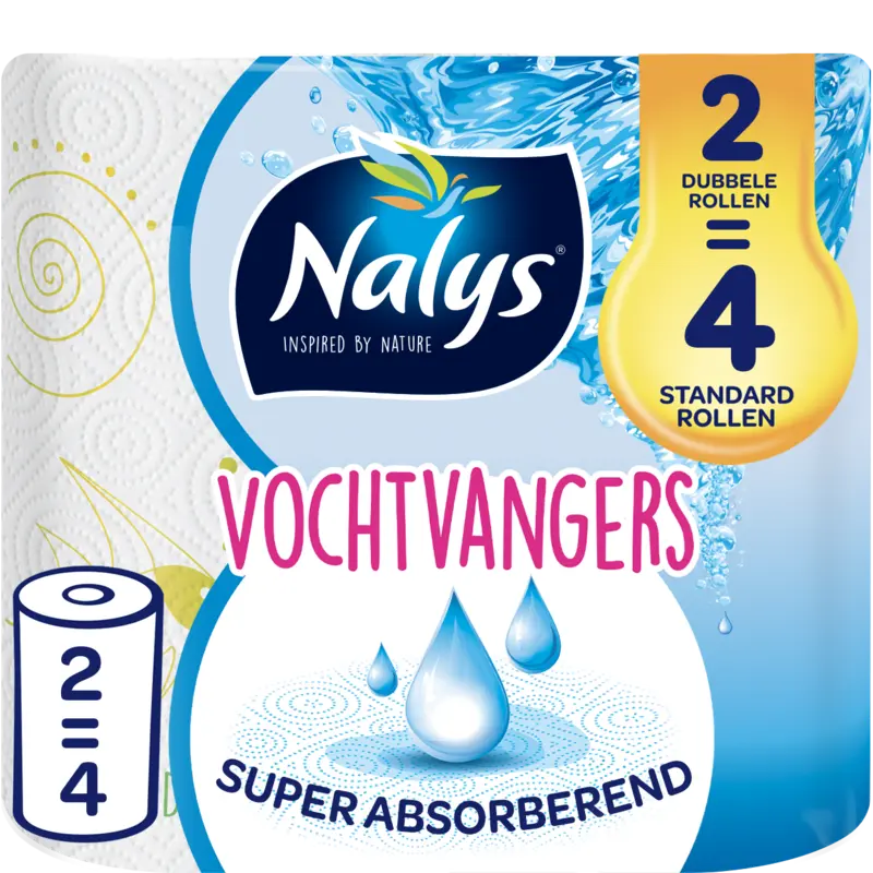 Nalys Vochtvangers dubbelrol keukenpapier
