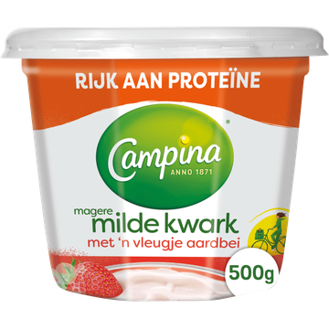 Campina Magere Milde Kwark met 'n Vleugje Aardbei 500 g