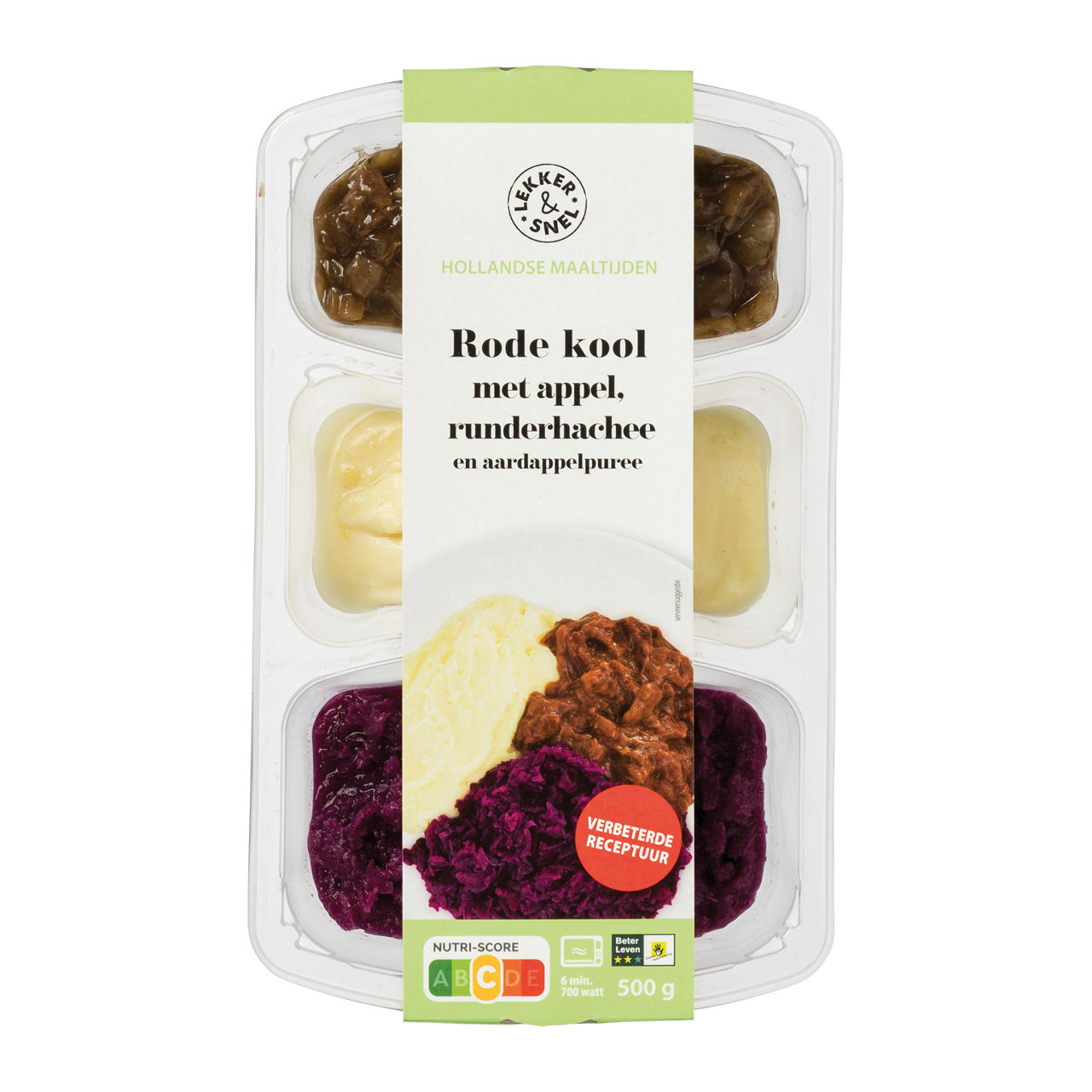 3-vaks Hollandse maaltijd Rode kool & runderhachee