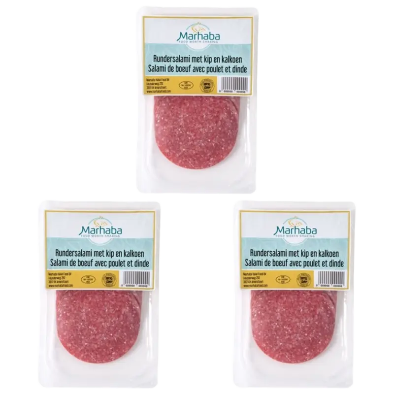 Marhaba Rundersalami met kip en kalkoen 3-pack