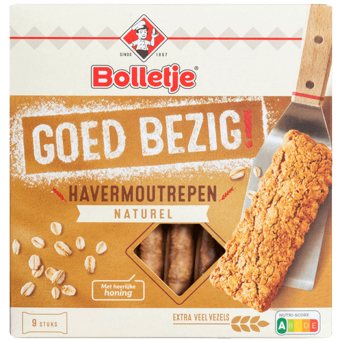 Bolletje Goed bezig havermoutrepen naturel 9 stuks