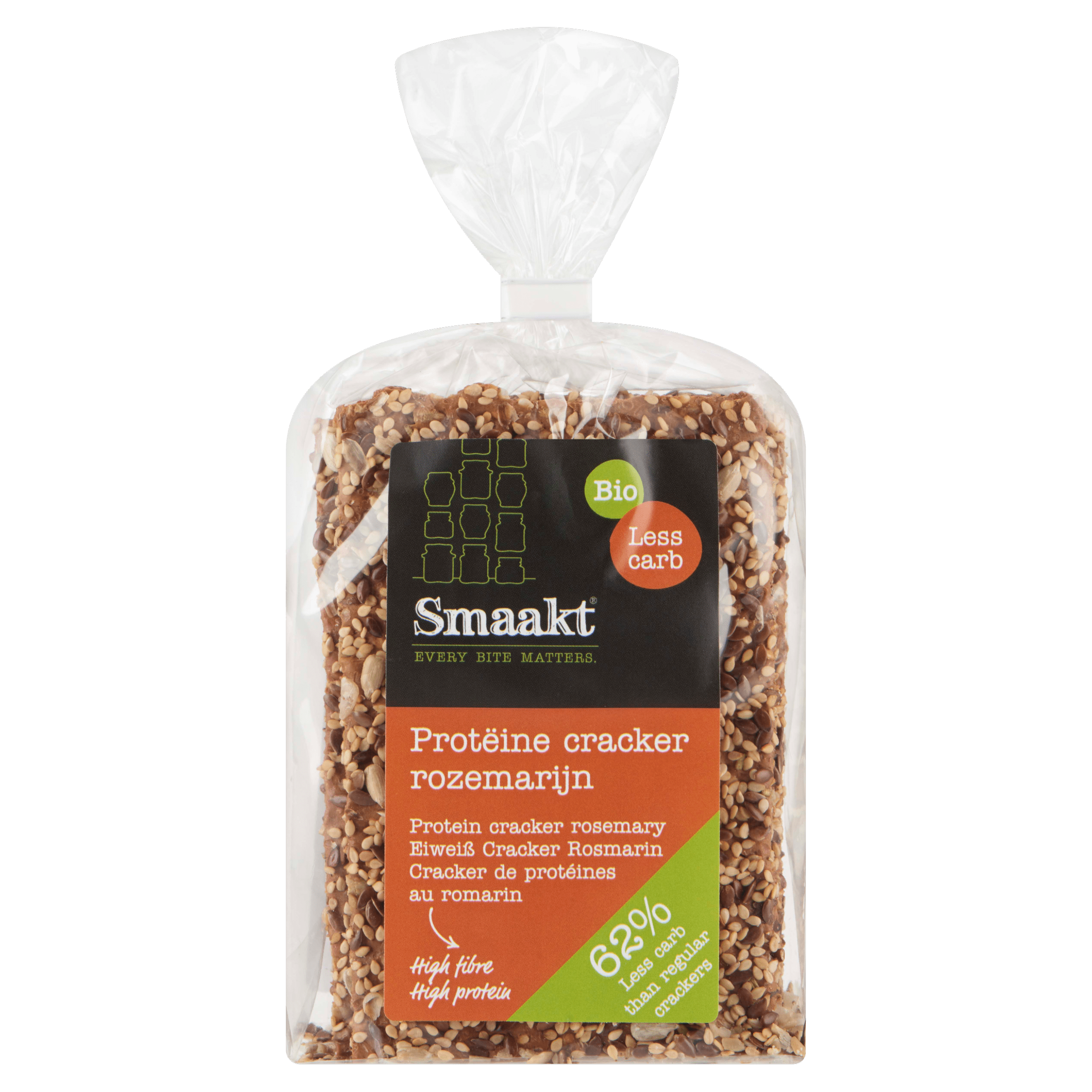 Smaakt Less carb cracker rozemarijn bio