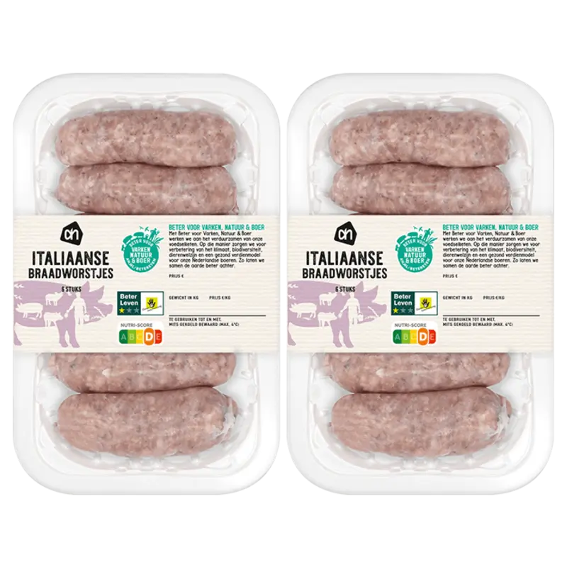 AH Italiaans gekruid braadworstje 2-pack