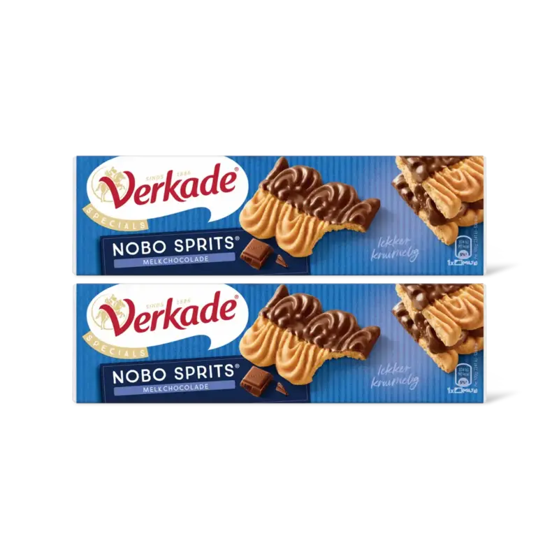 Verkade Nobo sprits melkchocolade 2-pack