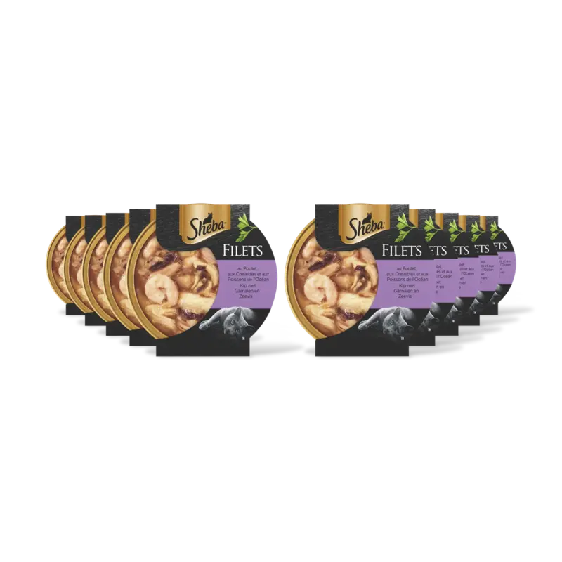 Sheba Filets kip met garnalen en zeevis 10-pck