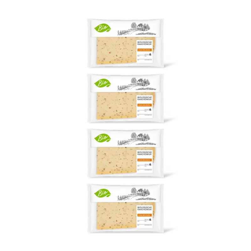 AH Biologisch Jong belegen komijn 50+ plakken 4-pack