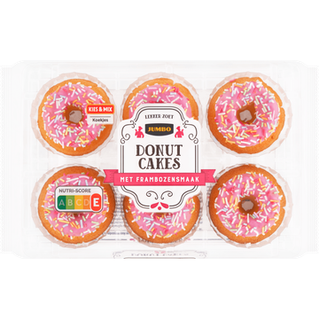 Jumbo Donut Cakes met Frambozensmaak 150 g