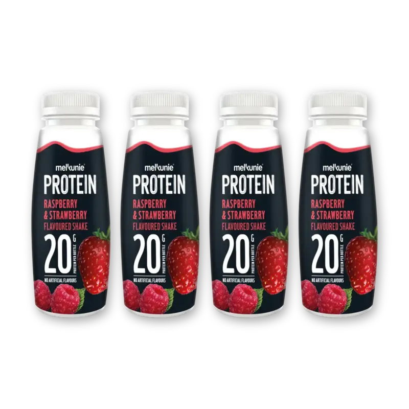 Melkunie Protein aardbei & framboos shake 4-pack
