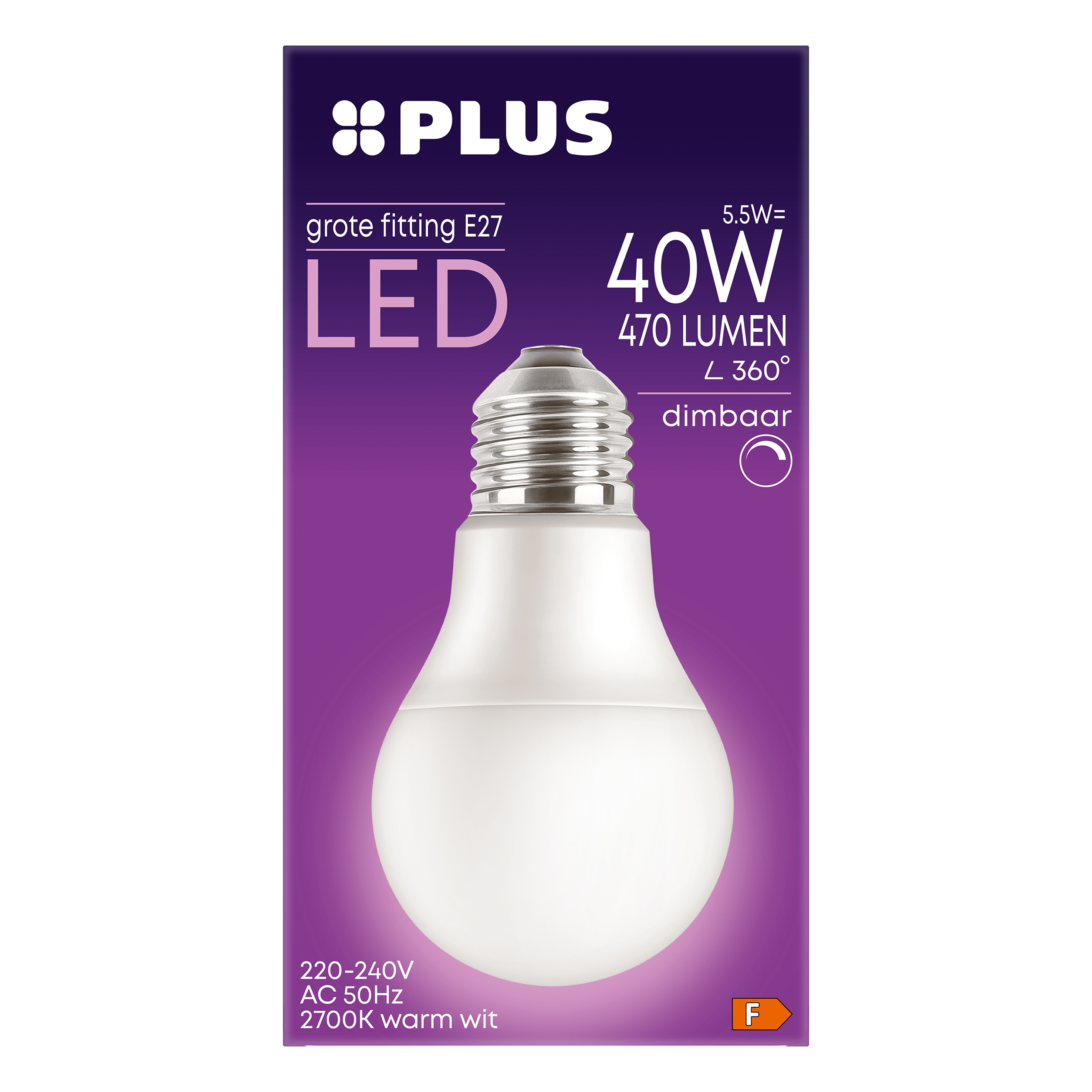 PLUS Lamp LED 40W grote fitting mat dim
