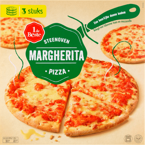 1 de Beste Steenoven pizza margherita 3 stuks