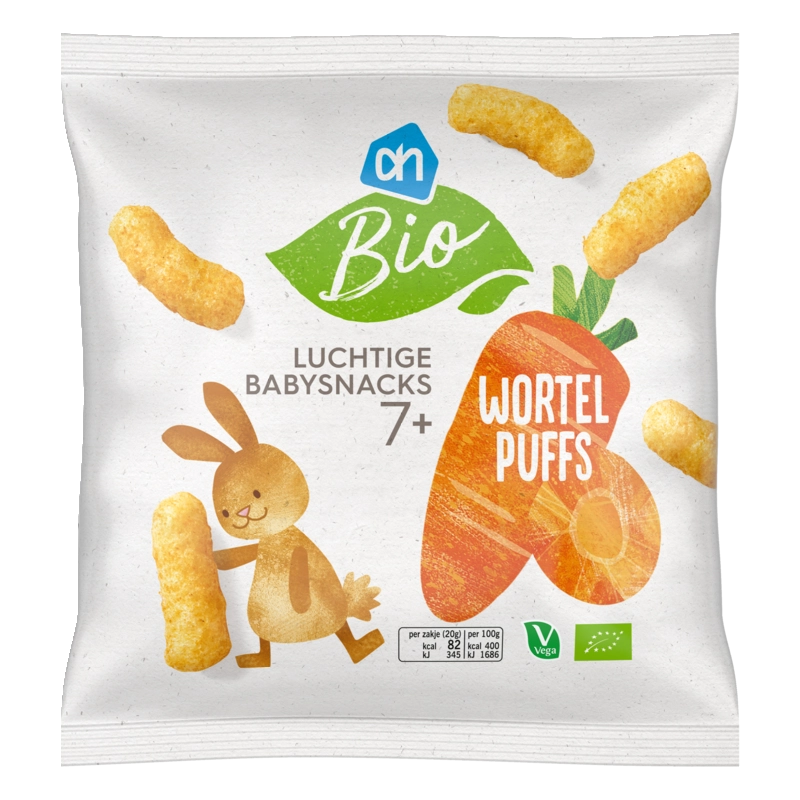 AH Biologisch Luchtige babysnacks wortel puffs 7m+