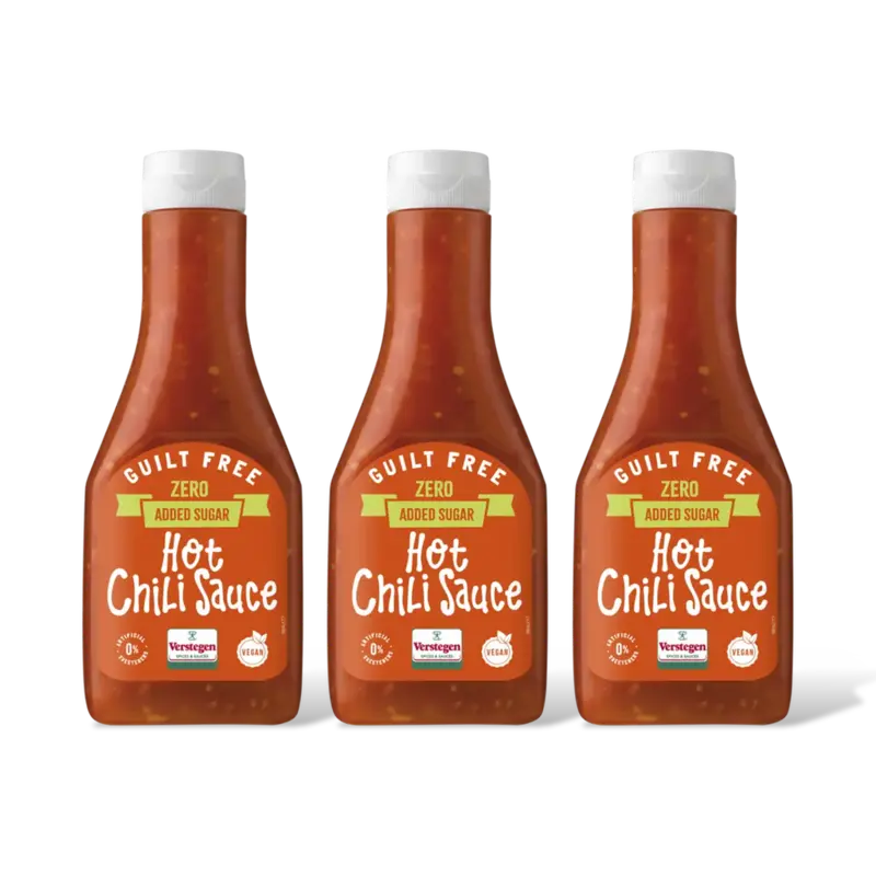 Verstegen Hot chili saus zero added sugar 3-pack