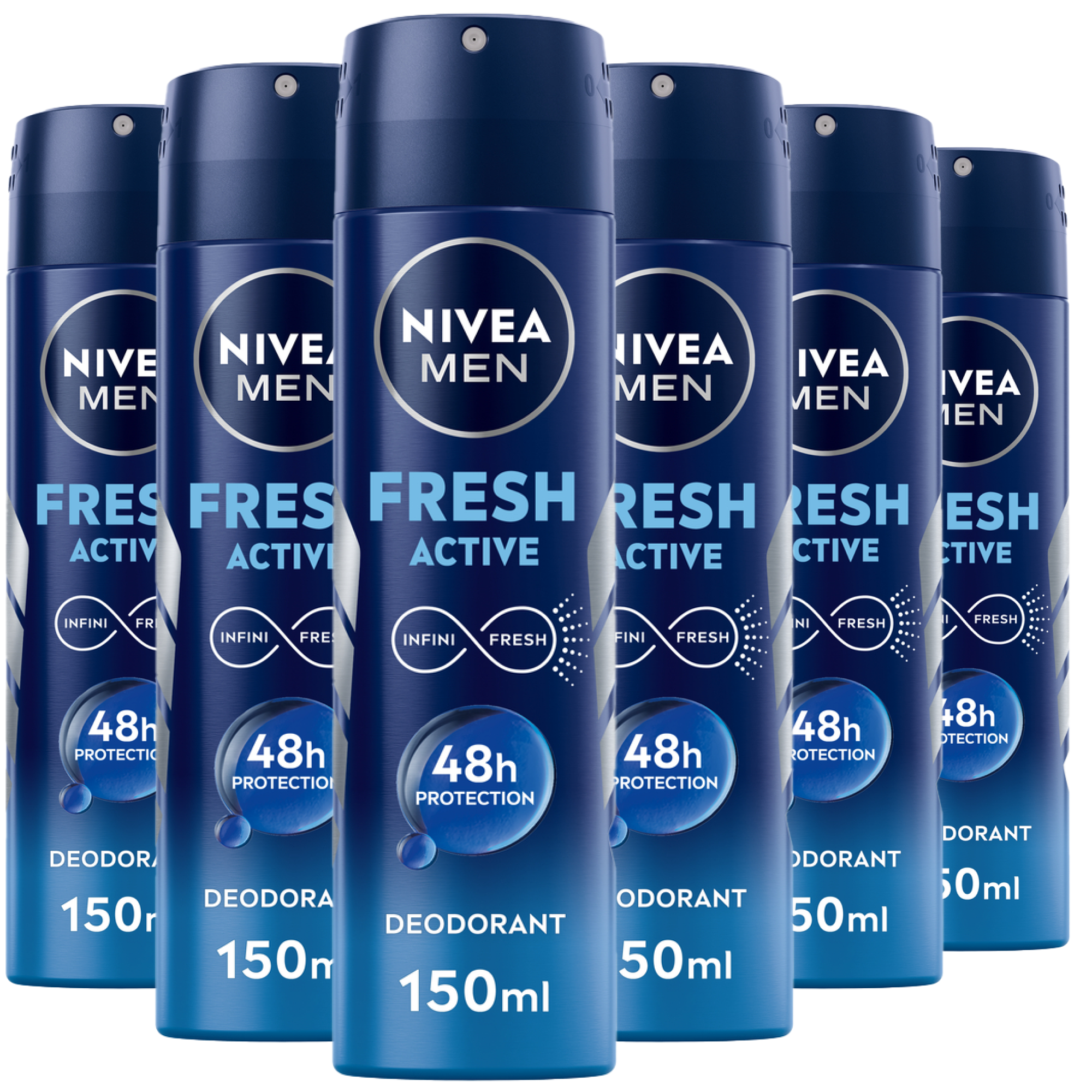 NIVEA MEN Fresh Active Deodorant Spray 150 ML Multipack 6 stuks