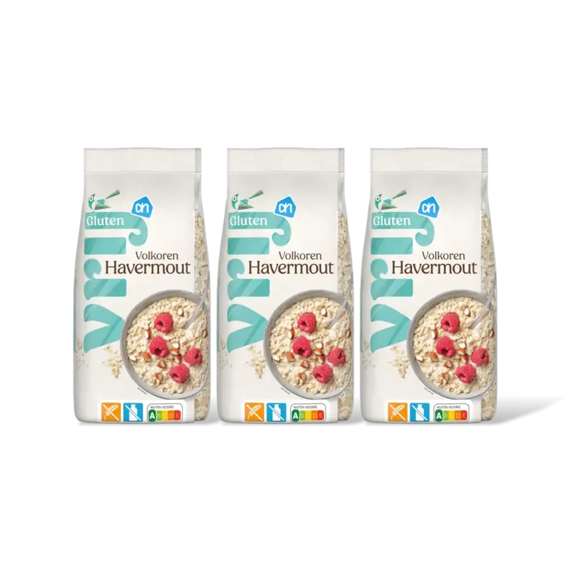 AH Glutenvrij Volkoren havermout 3-pack