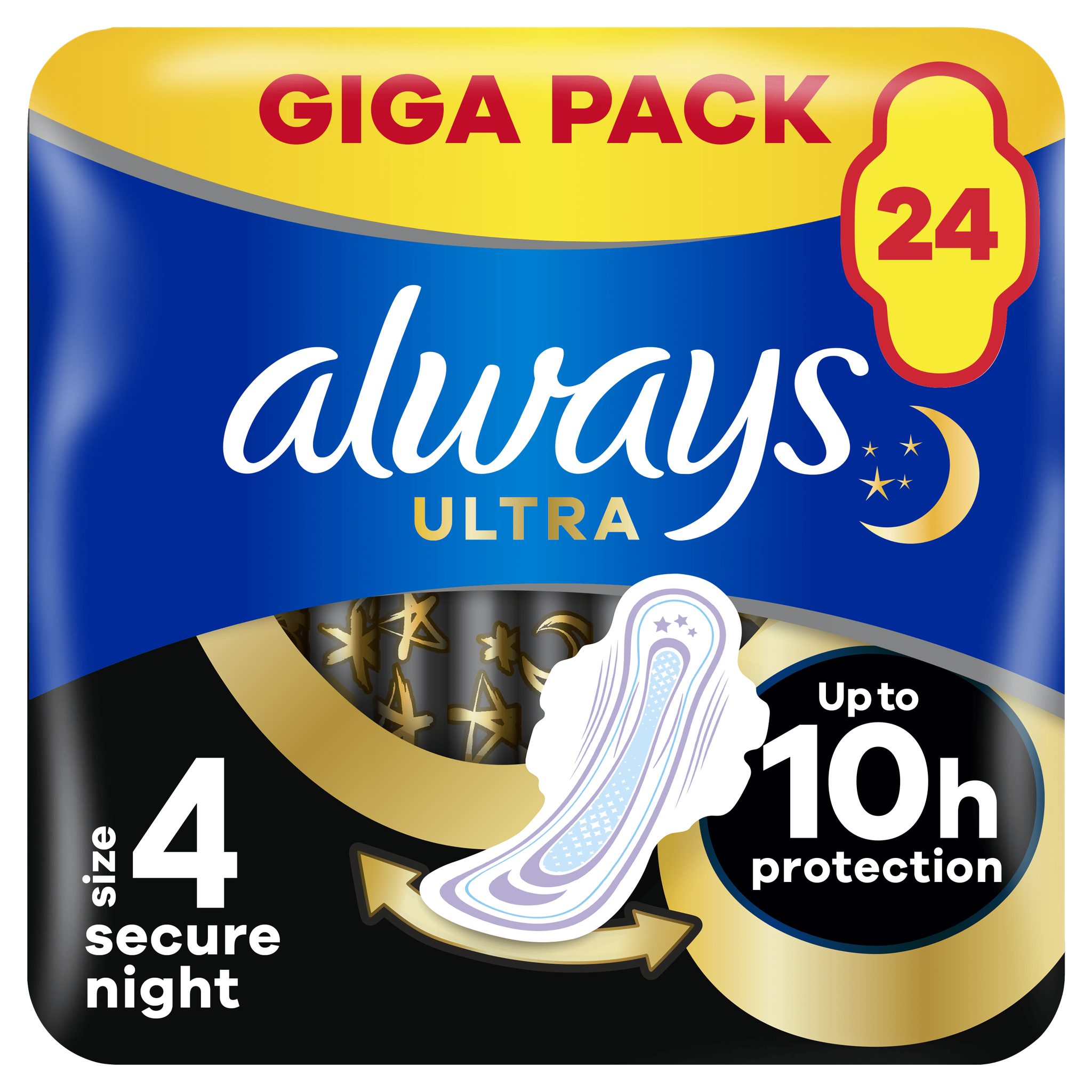 Always Maandverband Ultra Secure Night Wings Giga Pack 24 stuks