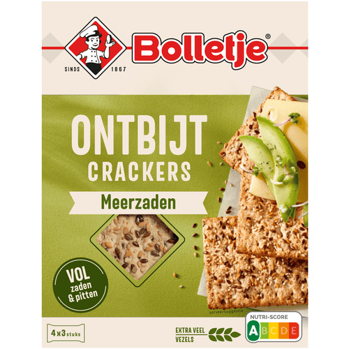 Bolletje Ontbijtcrackers meerzaden 4 x 3 stuks