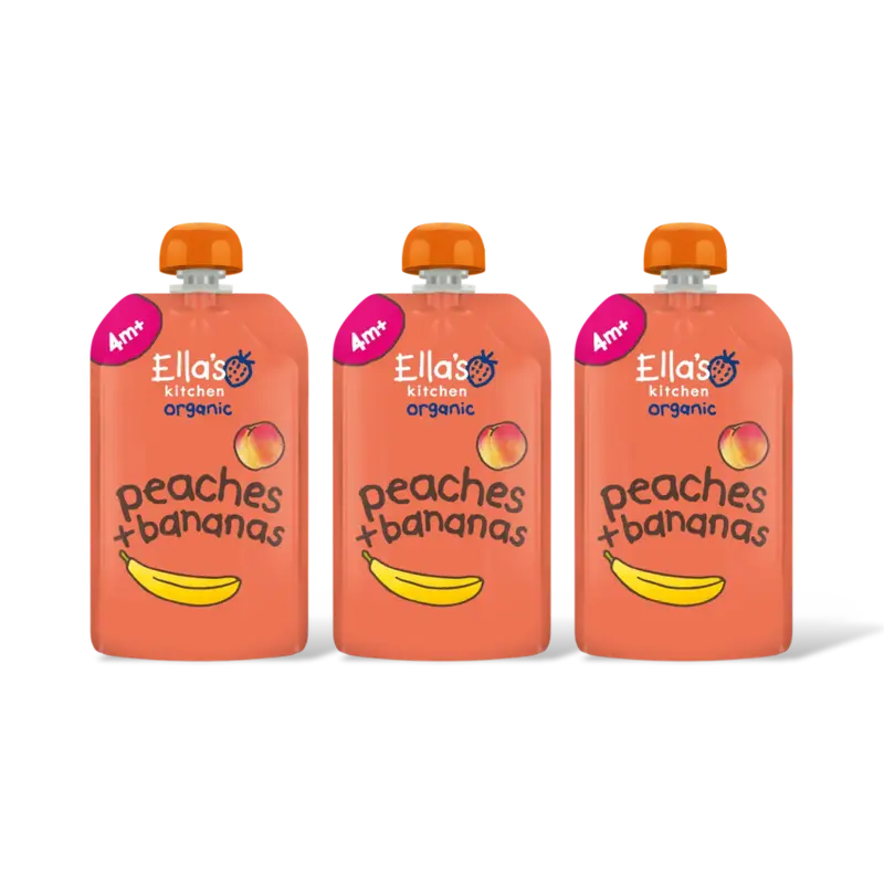 Ella's kitchen Peaches + bananas 4m+ 3-pack
