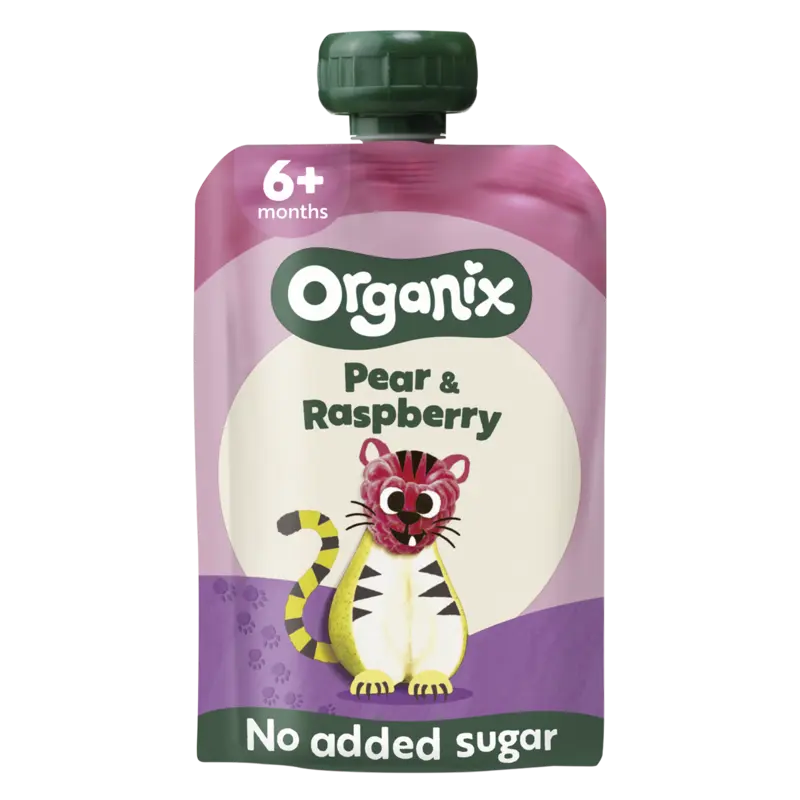 Organix Knijpfruit pear & raspberry 6m+