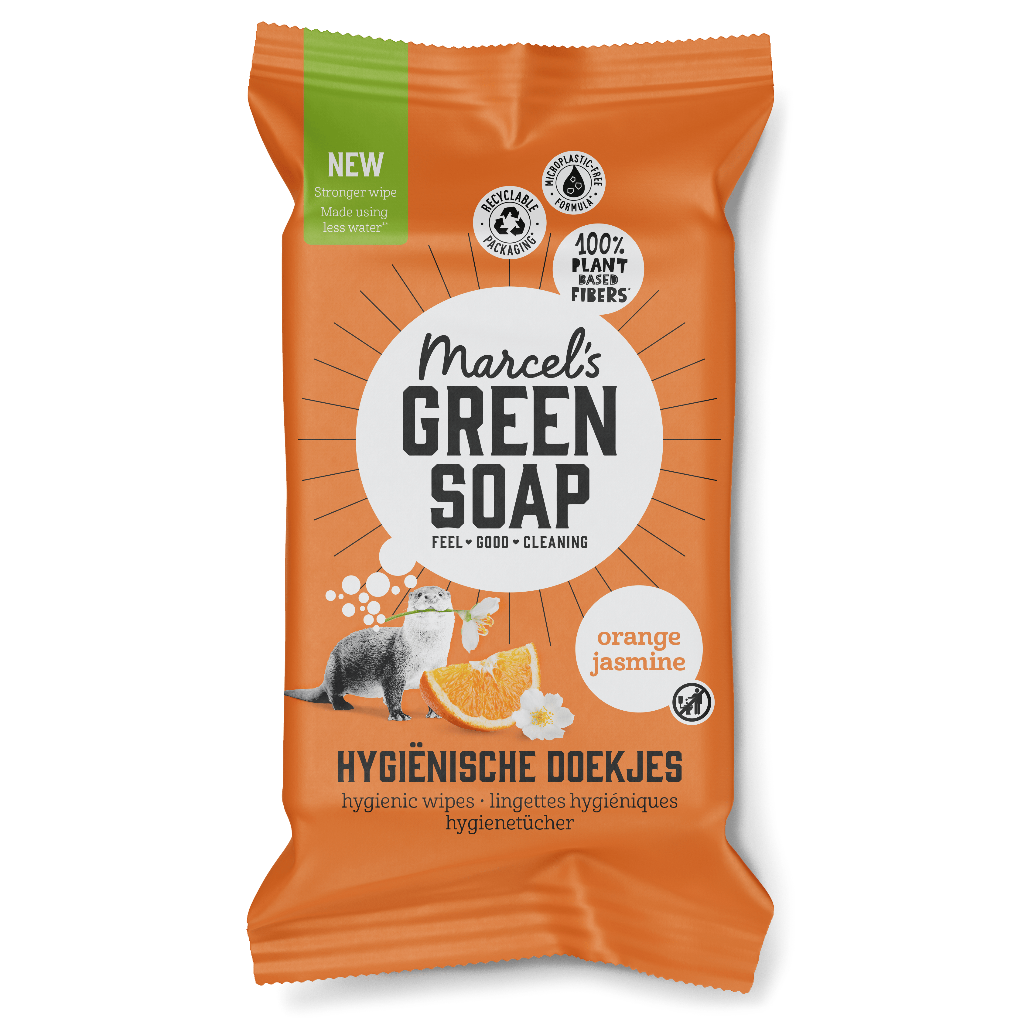 Marcel's Green Soap Cleaning wipes orange & jasmine