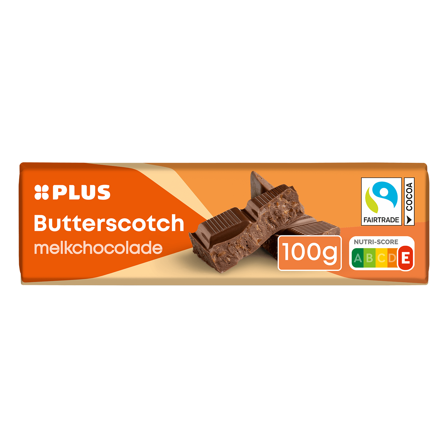 PLUS Chocoladereep butterscotch Fairtrade