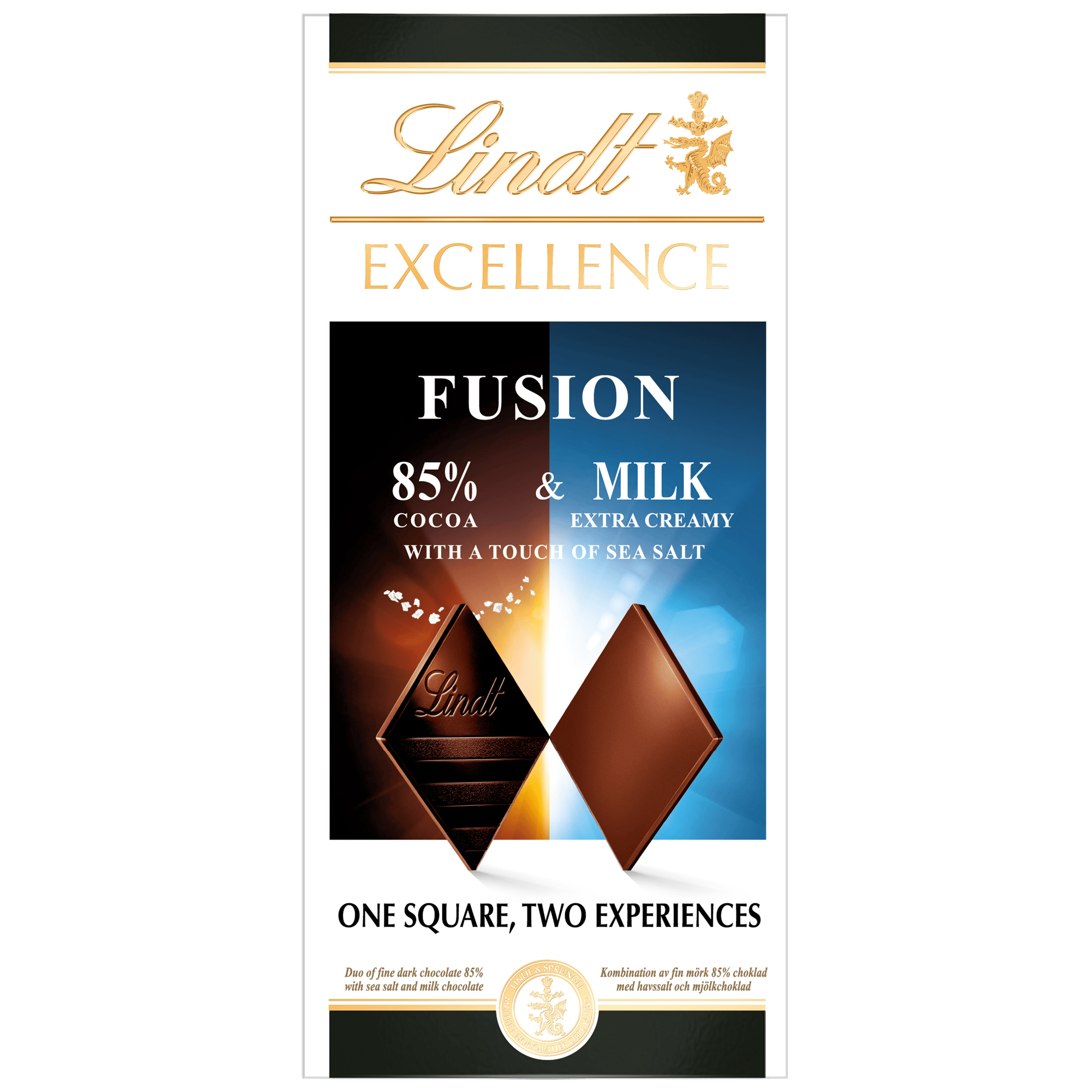 Lindt Fusion 85% Melk Zeezout