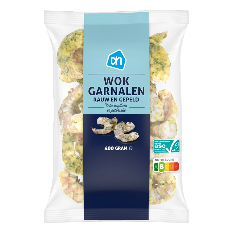 AH Wokgarnalen met knoflook en peterselie