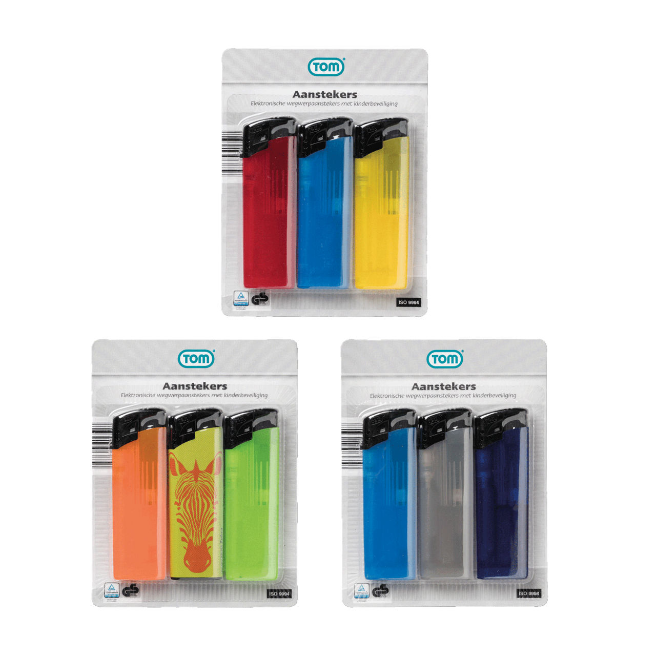 3-pack wegwerpaanstekers