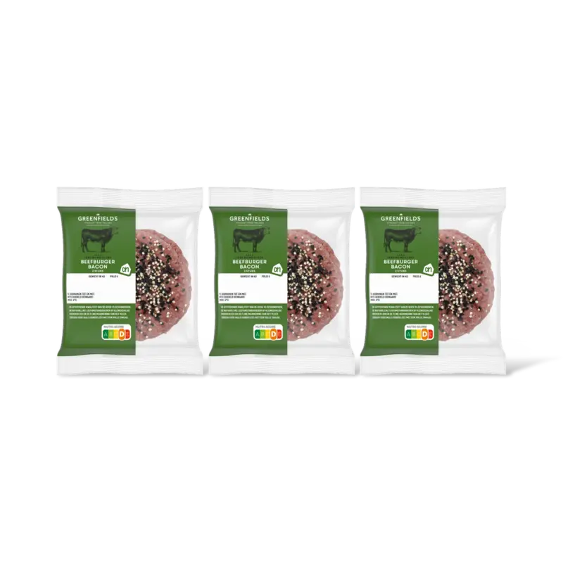 AH Greenfields Beefburger bacon 3-pack