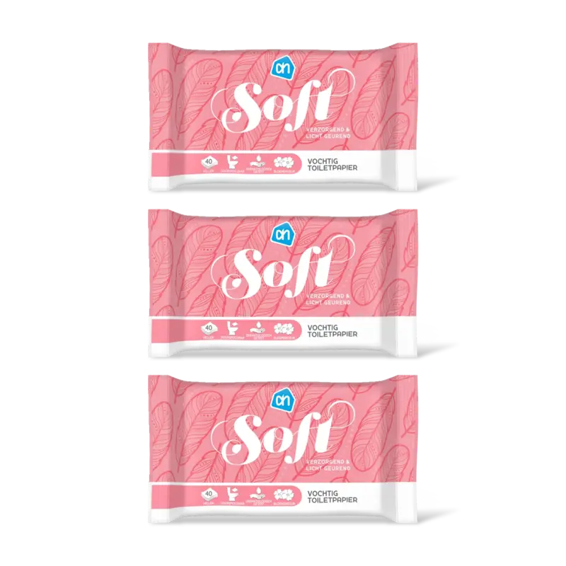 AH Vochtig toiletpapier soft 3-pack