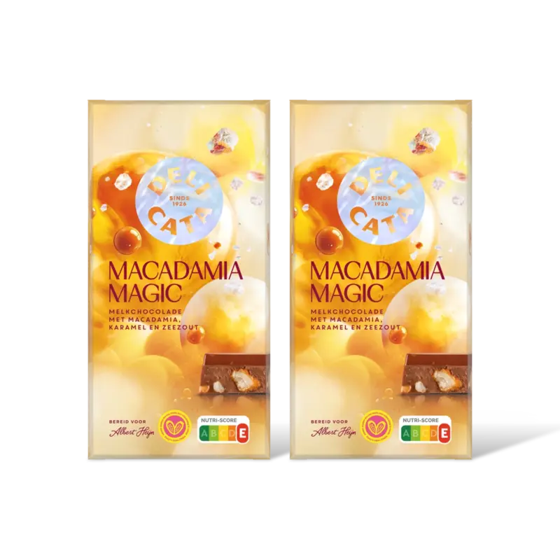 Delicata macadamia magic melkchocolade 2pack