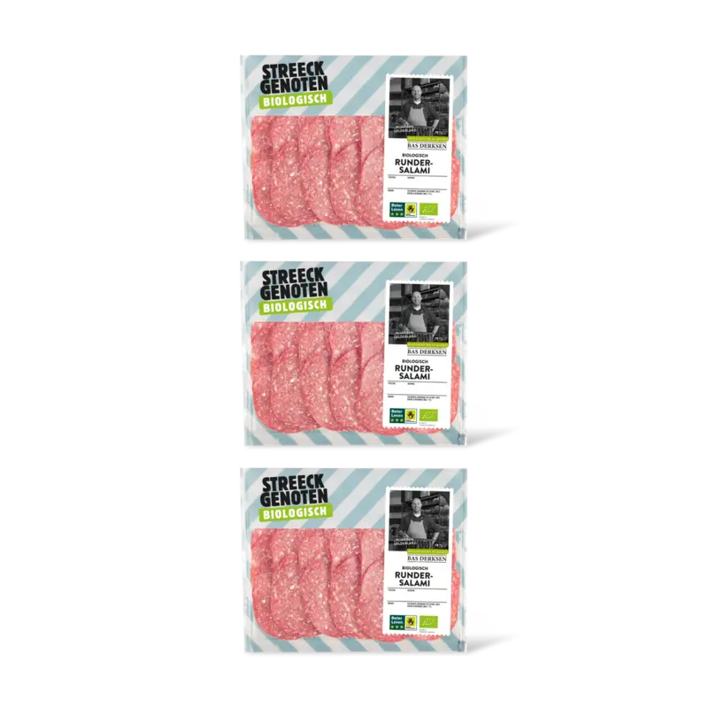 Streeckgenoten Biologische rundersalami 3-pack