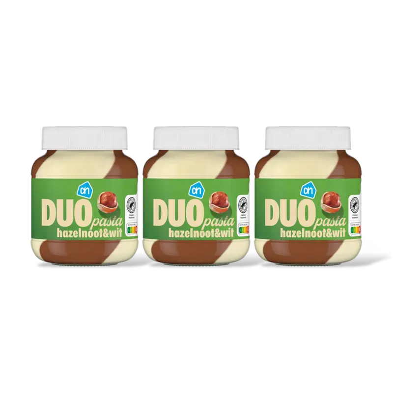 AH Duopasta hazelnoot wit 3-pack