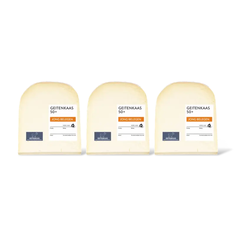 AH Geitenkaas jong belegen 50+ stuk 3-pack