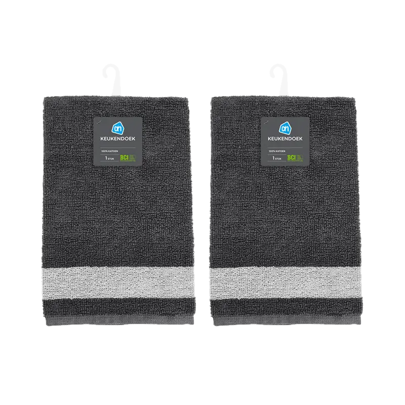 AH AH Keukendoek grijs 2-pack