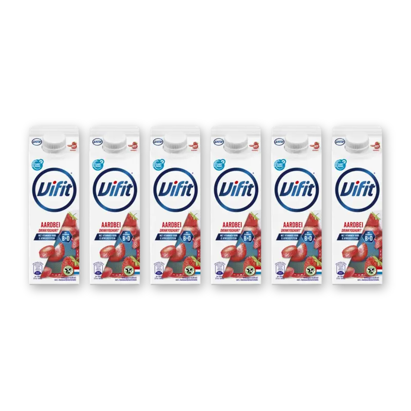 Vifit Drinkyoghurt aardbei 6-pack