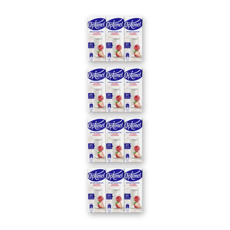 Optimel LL drinkyoghurt aardbei framboos 4-pack