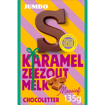 Jumbo Chocoladeletter S Melk Karamel Zeezout 135 g