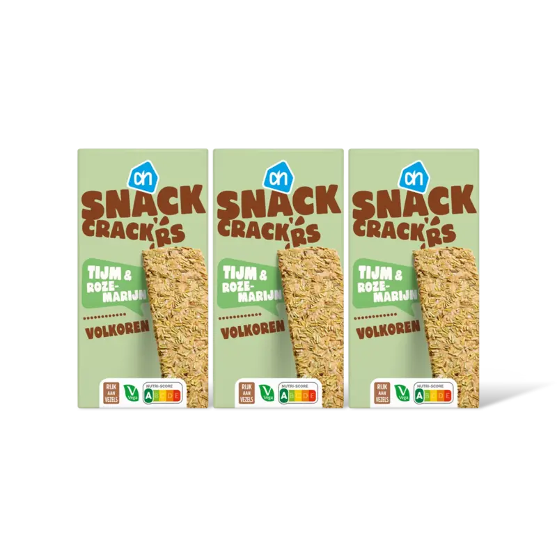 AH Snackcrackers tijm & rozemarijn 3-pack