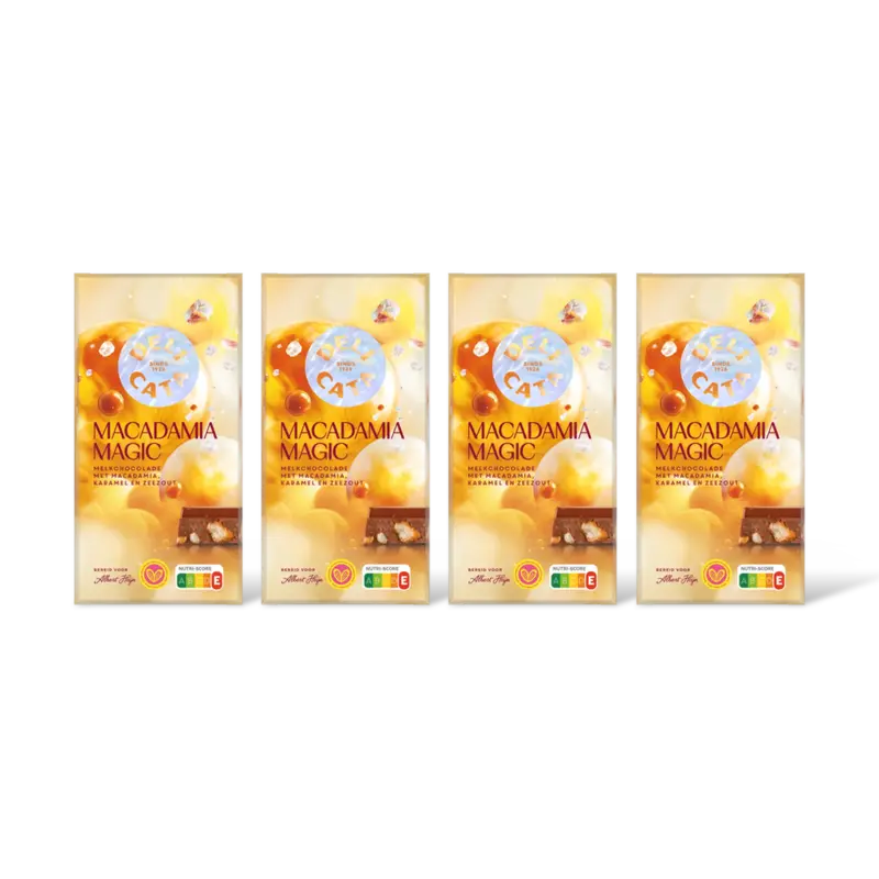 Delicata macadamia magic melkchocolade 4-pack