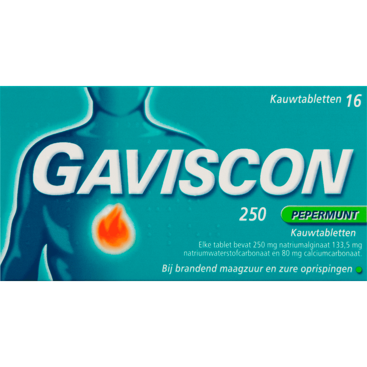 Gaviscon Kauwtabletten Pepermunt Maagzuurremmers 16 stuks