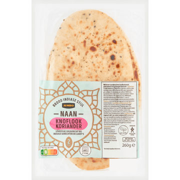 Jumbo Naan Knoflook Koriander 2 Stuks 260 g