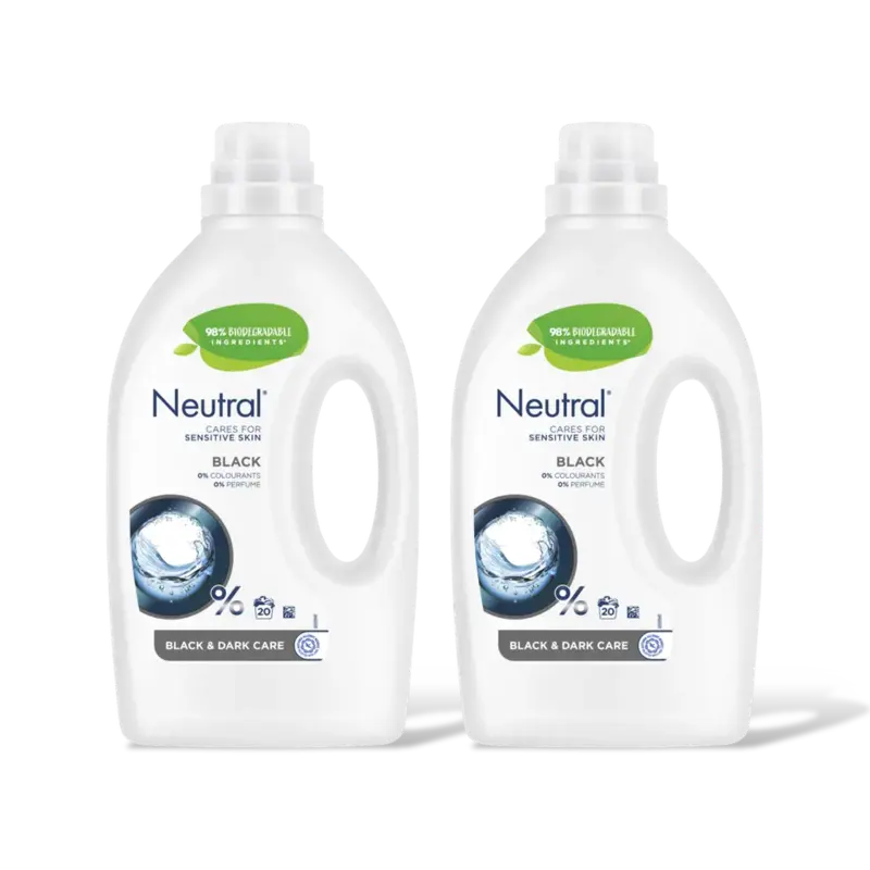 Neutral Wasmiddel zwart donker parfumvrij 2-pack