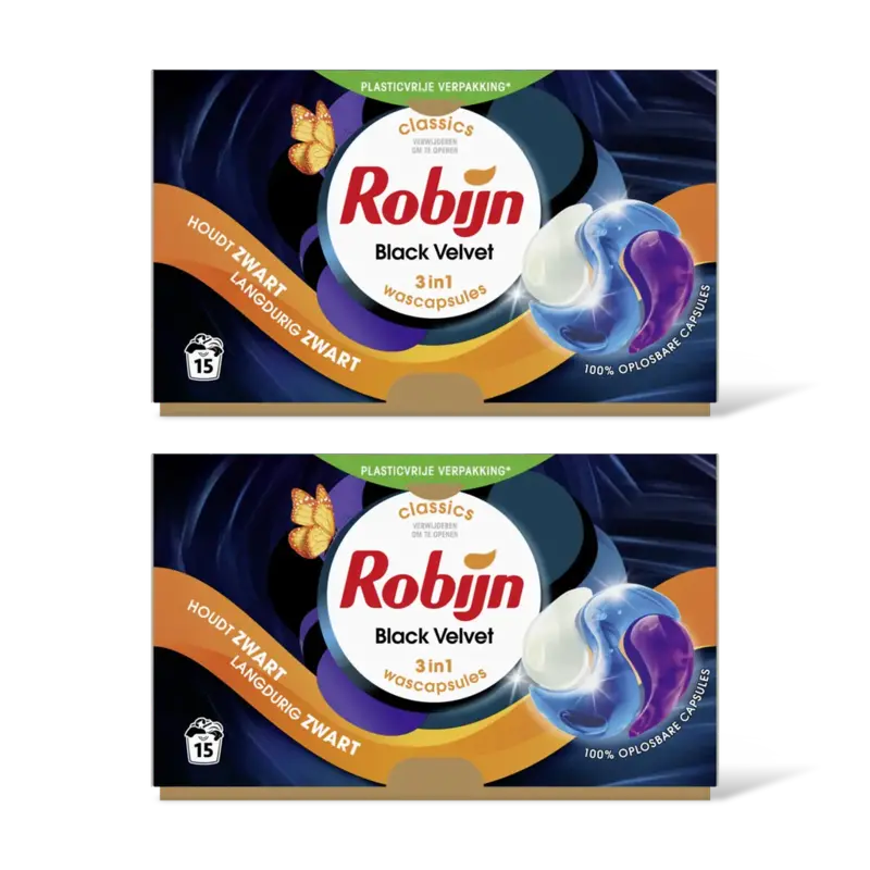 Robijn 3-in-1 Wascapsules black velvet 2-pack